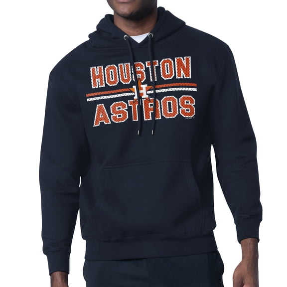 Men's Starter Navy Houston Astros Team Mesh Print Graphic Pullover Hoodie