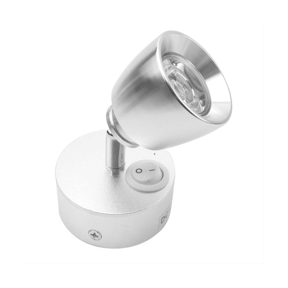 Wall Lamp Bedside Spotlight RV Light Reading Lamp Clip Light Switch for Caravans, , Boats, Etc(Silver)