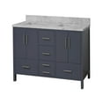 thumbnail image 4 of KBC California 60" Wood Double Bathroom Vanity w/ Carrara Stone in Marine Gray, 4 of 7