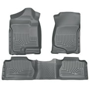 Husky Liners Weatherbeater Series Front & 2nd Seat Floor Liners (Footwell Coverage) 98212 Grey Fits select: 2008-2013 CHEVROLET SILVERADO, 2007-2013 GMC SIERRA