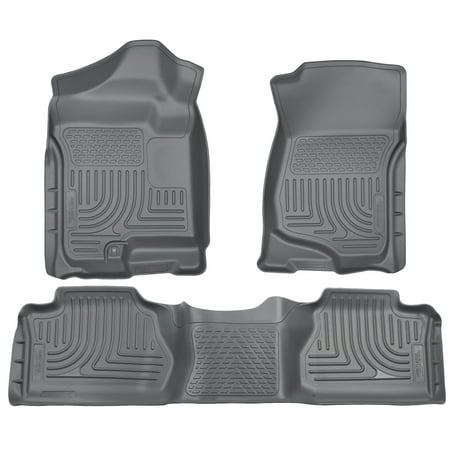 Husky Liners Weatherbeater Series Front & 2nd Seat Floor Liners (Footwell Coverage) 98212 Grey Fits select: 2008-2013 CHEVROLET SILVERADO, 2007-2013 GMC SIERRA