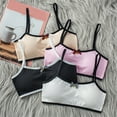 thumbnail image 2 of Training Bra Kids Girls Color Block Wire Free Soft Stretchy Training Bras Breathable Bralettes with Bow Girls Bras Beige 6 Years-15 Years, 2 of 6