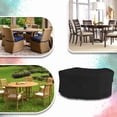 thumbnail image 4 of COVERS&ALL Round Dining Table Set Cover, 12 Oz Waterproof UV & Weather Resistant Patio Indoor Outdoor Bistro Garden Lawn Furniture Cover with Air Vents & Drawstrings (60"Diameter x23"H, Black), 4 of 6