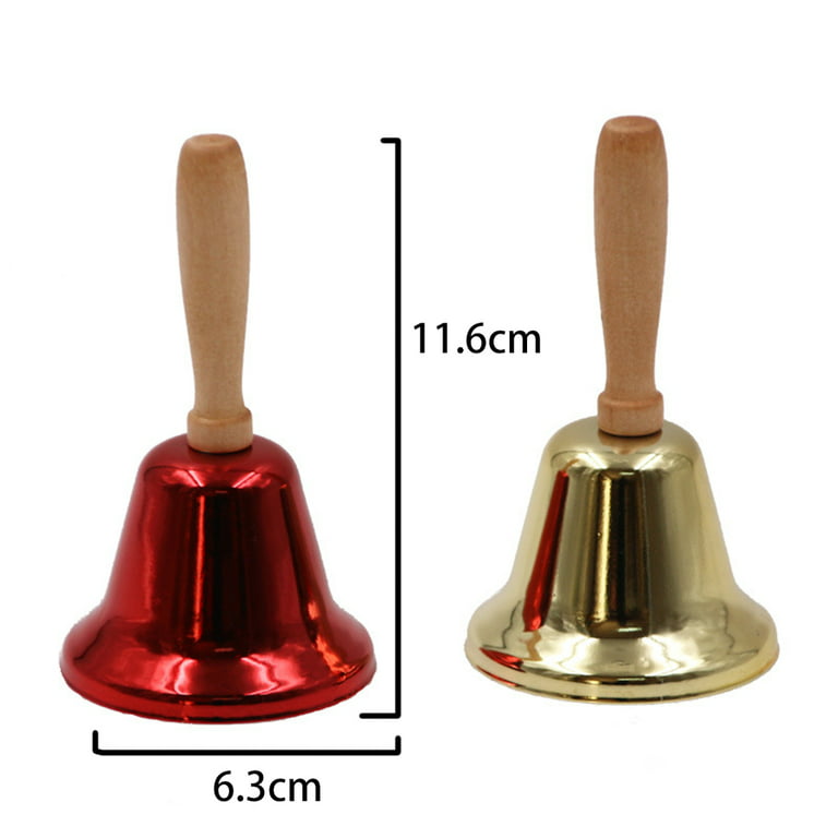 2Pieces Metal Hand Bells,Christmas Hand Bell,Musical Bell,for  Hotels,Schools,Restaurants 