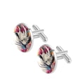 thumbnail image 2 of Rhino Elegant Silver Stainless Steel Men's Cufflinks Set for Formal Attire - Ideal for Weddings and Business Meetings, 2 of 6