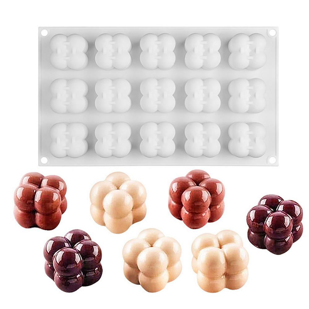 Baking Mousse Cake Jelly Ice Cream Dessert Silicone Mold for Soap Making 15-Cavity-Bubble TOKAYIFE Candle Molds 15 Cavity 3D Small Bubble Candle Molds for Candle Making 