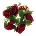 thumbnail image 1 of Anillo de vela de , guirnalda de velas de flores artificiales, guirnalda de velas para fiesta Rojo, 1 of 9