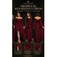 thumbnail image 3 of YOIAVAIOY Renaissance Dress Women Medieval Off Shoulder Peasant Flowy Ruffle Sleeve Maxi Wedding Guest Dresses Wine L, 3 of 6