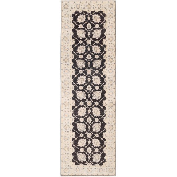 Hand Knotted Ziegler Tabriz Wool Rug - 3'10'' x 12'8''