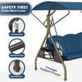 thumbnail image 7 of 800LBS Patio Swing with Canopy 3 Seat Outdoor Porch Swing with Stand w/Cup Holder & Pillow Glider Chair Swing Bed for Patio Backyard Poolside (Khaki), 7 of 7