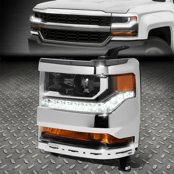 [LED DRL]FOR 16-19 CHEVY SILVERADO 1500 LEFT DRIVER SIDE HID PROJECTOR HEADLIGHT
