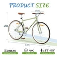 thumbnail image 5 of Hybrid Bike 700C for Men and Women, Single Speed Road Bike for Adults, City Bicycle with Disc Brake, 85% Pre-assembled, Green, 5 of 5