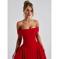 thumbnail image 6 of Women'S Off the Shoulder Cocktail Maxi Dress Sleeveless Casual A Line Elegant Flowy Formal Dresses Red M, 6 of 9