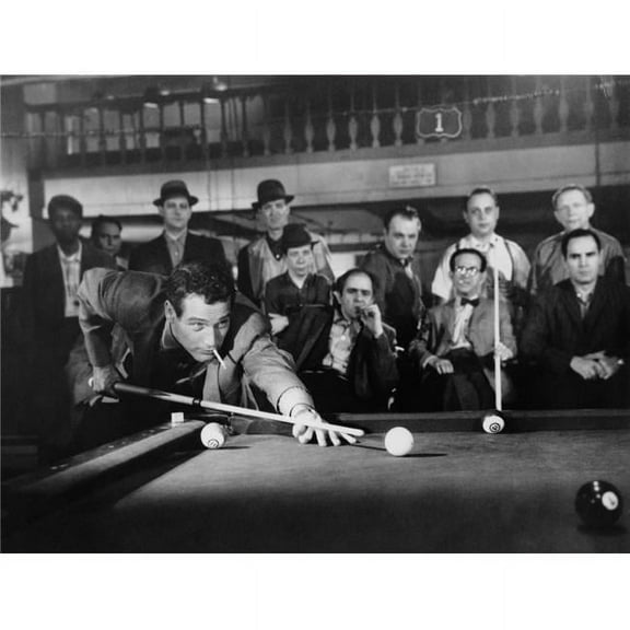 Everett Collection EVCMBDHUSTFE013H The Hustler Paul Newman Left Michael Constantine Smoking Cigar 1961 Tm & Copyright 20th Century-Fox Film All Rights Reserved Photo Print, 14 x 11