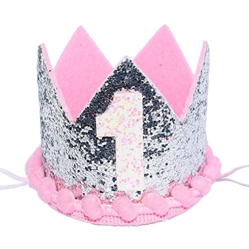 Baby Girl 1st 2nd 3rd Birthday Party Bandeau Brillant Sequin Fleur Tiara Headwear 