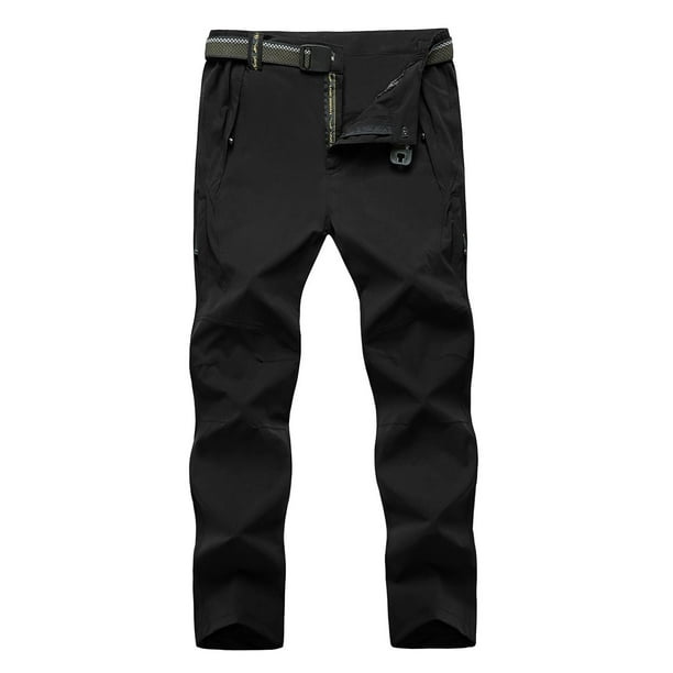 Pantalones de senderismo TBMPOY, ligeros e impermeables para hombre, color negro XL