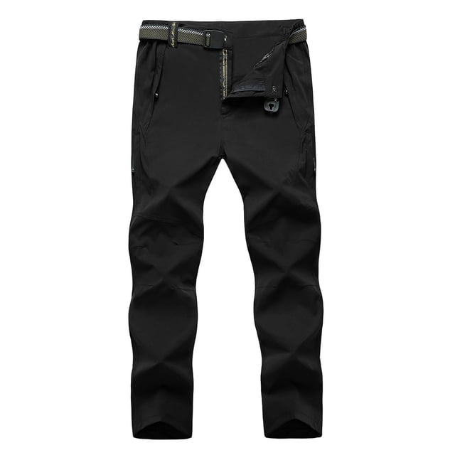 Pantalones de senderismo TBMPOY, ligeros e impermeables para hombre, color negro XL
