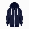 thumbnail image 2 of TOWED22 Unisex Boys Girls Fleece Jacket Lightweight Zip up Active Hoodie Hooded Sweatshirt Kids Spring Fall Jackets Coat,Dark Blue,7-8 Y, 2 of 5