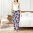 thumbnail image 5 of Pajama Pants Women, Red Lobster Print Blue Lounge PJ Yoga Pants With Drawstring, Womens Sleepwear Pajama Bottom, 5 of 5