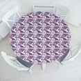 thumbnail image 3 of Ambesonne Butterflies Fitted Round Tablecloth, Spotted Flies, 56"- 60" Diameter, Lilac Multicolor, 3 of 5
