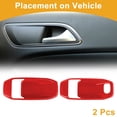 thumbnail image 3 of Cubierta de Tazón de Mango de Puerta Interior para Jeep Wrangler Gladiator JT 2DR 2018-2024 Marco de Decoración de Mango Interior Rojo ABS 2 Pcs, 3 of 6