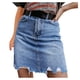 thumbnail image 1 of Gibobby faldas para mujer invierno falda Jean Mujeres Casual falda corta(Azul, L), 1 of 5