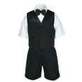 thumbnail image 3 of Baby Boy Toddler Formal Vest Shorts Black 6pc Suit Vest Bow Tie Color Pick S-4T, 3 of 6