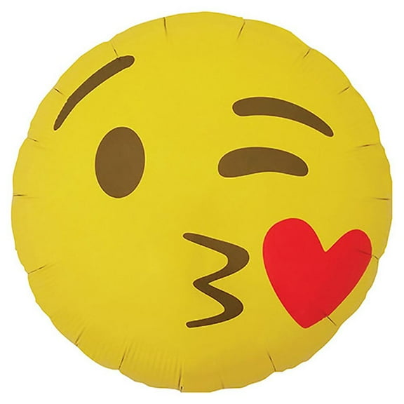 LOONBALLOON Emoji Balloons, 18″ EMOJI KISSING HEART