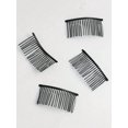 thumbnail image 3 of 4pcs Women's Black Twisted Hairbands With Inserted Comb Teeth, Fashionable Hair Comb Suitable For Daily Use, 3 of 5