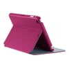 Speck StyleFolio - Flip cover for tablet - vegan leather - fuchsia pink, nickel gray - for Apple iPad mini 2 (2nd generation)