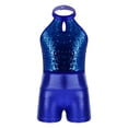 thumbnail image 3 of iiniim Leotards for Girls Gymnastics with Shorts 2Pcs Gymnastics Unitard Fitness Bodysuit Jumpsuit Royal Blue 6, 3 of 7