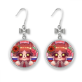 thumbnail image 1 of Squirrel Russia Flag Sunflower Bow Earrings Drop Stud Pierced Hook, 1 of 3