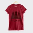 thumbnail image 3 of Haut de Sapin de Noël Femme Décontracté Col Rond Manches Courtes T-shirt Imprimé Sapin de Noël Haut, 3 of 6