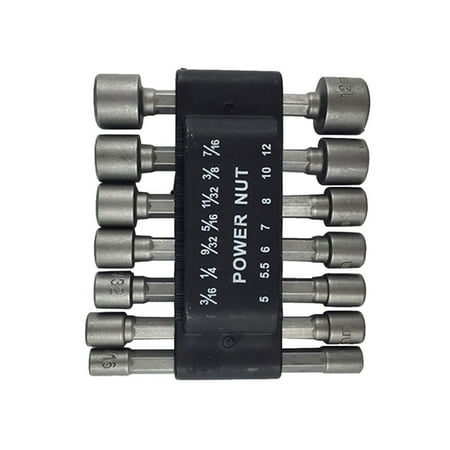 

5-12mm Magnetic Hex Nut Driver Bit Set Metric Drill Socket Impact Wrench