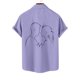thumbnail image 4 of Mens Manga Corta Botón Abajo Camisas, Cuello de Vuelta Impresa Blusa, Top de Verano de la Moda Casual, 4 of 9