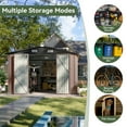 thumbnail image 4 of Aoxun 11.9x9.5 ft Outdoor Storage Shed, Galvanized Metal Shed with Lockable Door, Air Vents for Garden, Backyard, Brown, 4 of 7