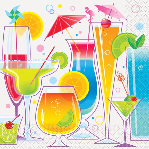 Summer Cocktail Party Lunch Napkins, 16ct