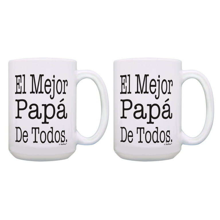 ThisWear Regalos Para Papas Mejor Papa De Todos Mug Set Papas Tazas 2 Pack  15oz Coffee Mugs 