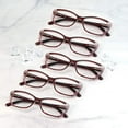 thumbnail image 4 of 5 Pairs Reading Glasses, Blue Light Blocking Glasses, Computer Reading Glasses for Women and Men, Fashion Rectangle Eyewear Frame(5 Red, +4.00 Magnification), 4 of 6
