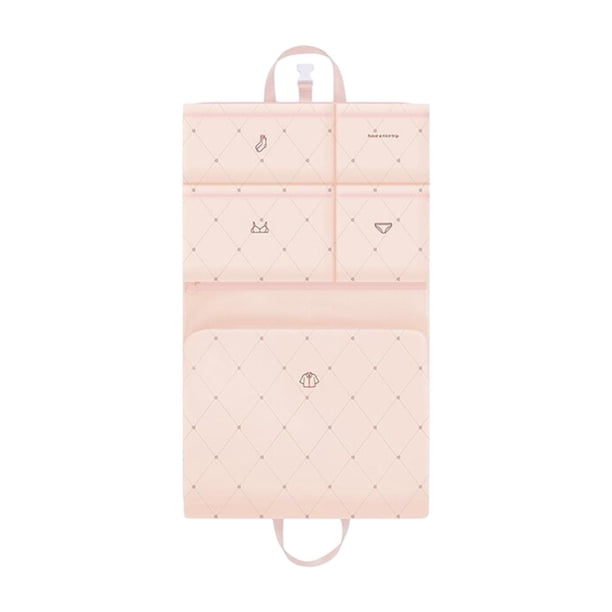 Cubo de embalaje para maleta de viaje, organizador de maquillaje, organizador de equipaje de mano Rosa claro
