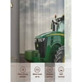 thumbnail image 7 of Farm Tractor Semi Sheer Curtains 45 Inch Length 2 Panels Set, Green Truck Country Rustic Field Harvester Sheer Kitchen Curtain Privacy Voile Window Curtain for Living Room Bedroom Rod Pocket Drapes, 7 of 7