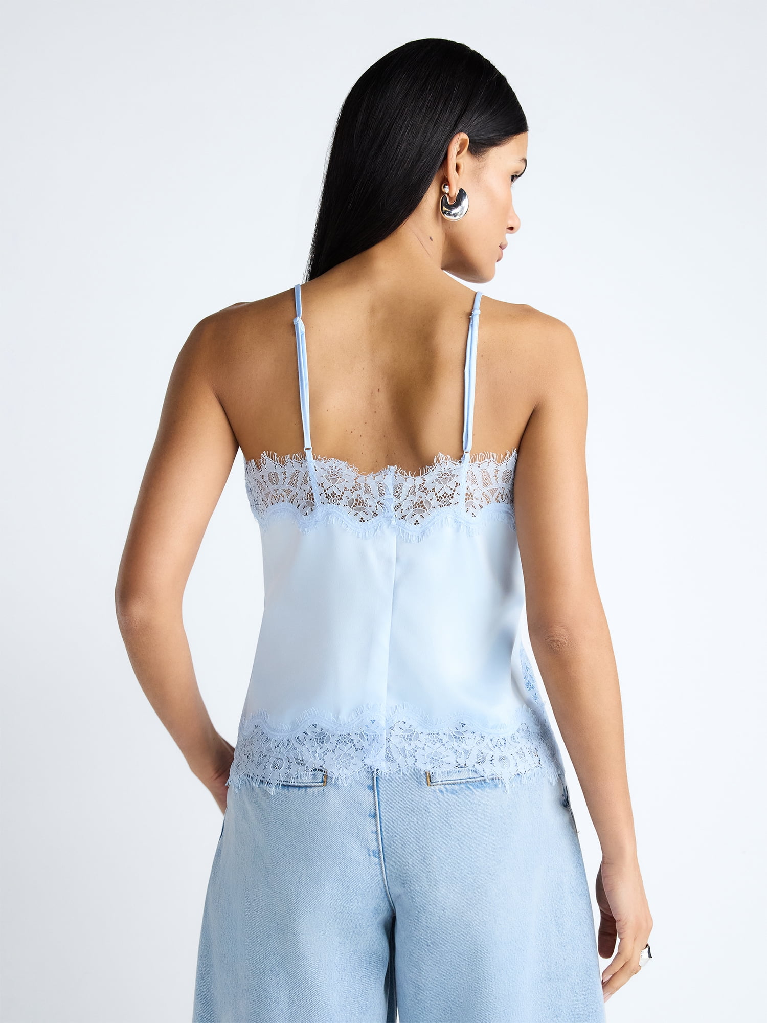Devil Wears Prada Scoop Collection Women's Lace Trim Blouse, Sizes XS-XXL