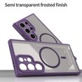thumbnail image 3 of Allytechgroup Magnetic Case for Samsung Galaxy A36 5G, Compatible with Magsafe Transparent Matte Back Cover Slim Fit Anti-Scratch Hybrid Rugged Phone Case Cover for Samsung Galaxy A36 5G, Purple, 3 of 7