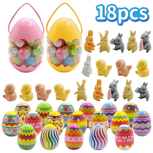 Easter Egg Bulk Easter Eggs Surprise Toys, Easter Toy Set Party Reward Small Toys Diy Easter Egg Simulation Eggshell Toys, Eggs Stuffers for Hunt Games (C)