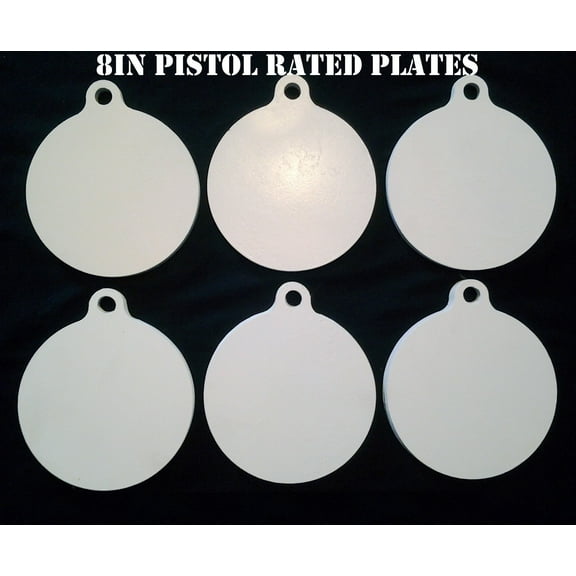 Magnum Target 8 in Round NRA PISTOL ONLY Target - 3/8in. Mild Steel Target - 6pc. Metal Plate Set - H86WE