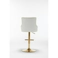 thumbnail image 5 of Brightcast Tabourets de Bar Capitonnés en Velours Dorés, 2 Pcs, Blancs, 5 of 5