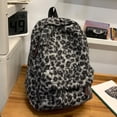 thumbnail image 4 of HUISZJ Leopard Print Laptop Backpack, Retro Casual Backpack, Fuzzy Aesthetic Backpack for Work Travel Outdoor (Black), 4 of 10