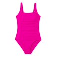 thumbnail image 2 of Ticikt Girls One Piece Swimsuits, Solid Ruched Bathing Suit for Girls Full Coverage Modest Padded Swimwear,Hot Pink,Size:7-8 Years, 2 of 5