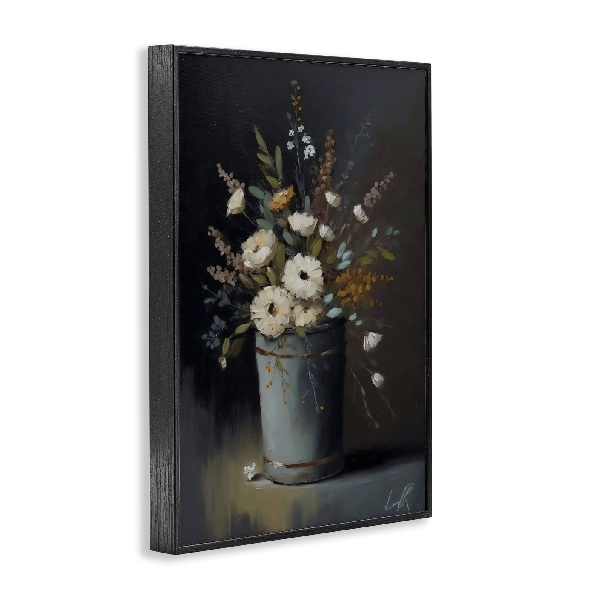 Stupell Industries Rustic Floral Bouquet Bucket Black Framed Giclee Art, design by Creative Studio