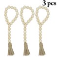 thumbnail image 2 of Coofit Wood Bead Garland Rustic Decorative Prayer Beads Decor Wall Hanging Decoration, 2 of 10